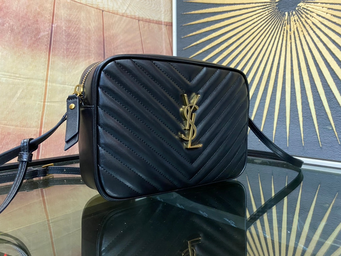 Saint Laurent Lou Camera Bag in Quilted Leather - Black