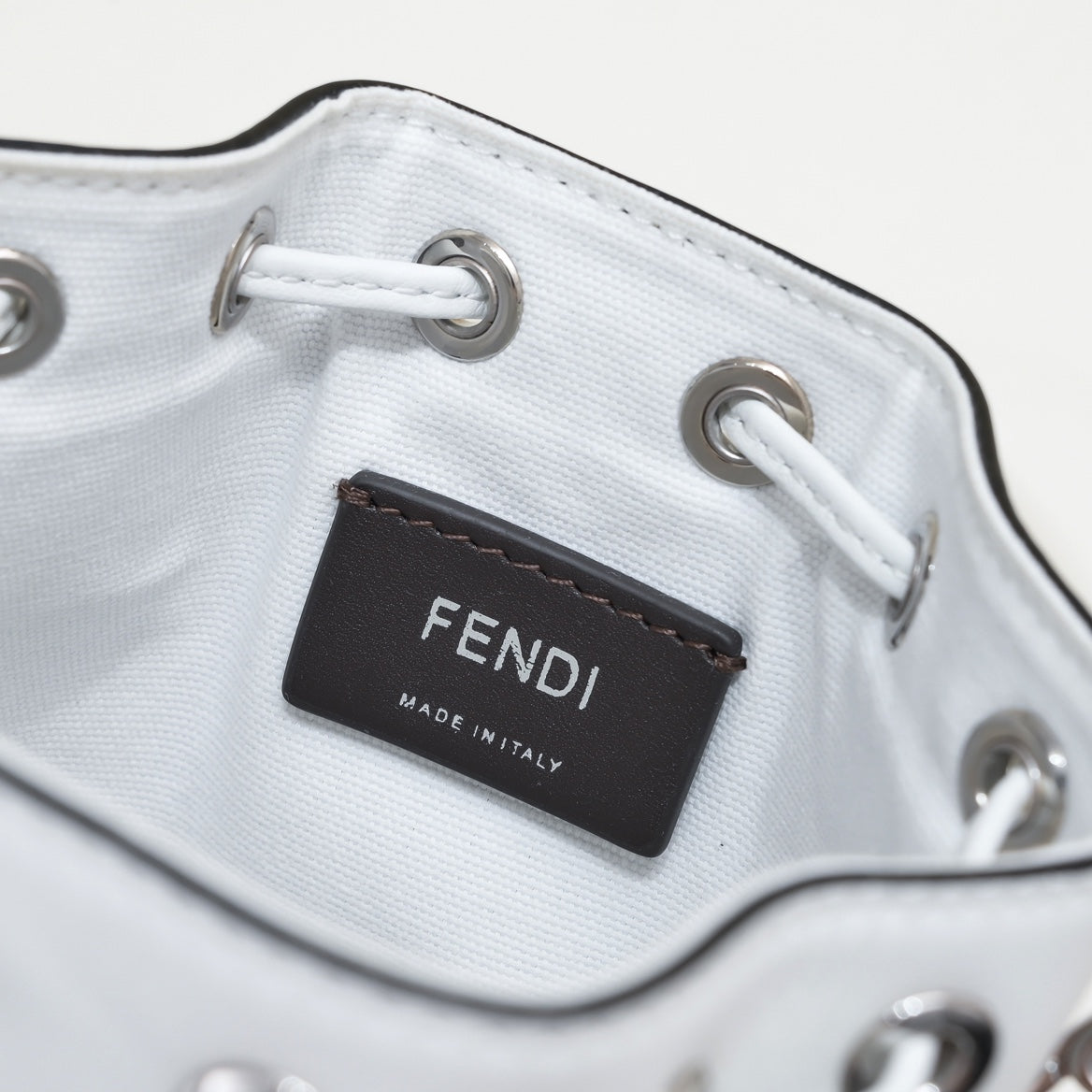 Fendi Mon Tresor FF Logo Small Bucket Bag - Black &amp; White