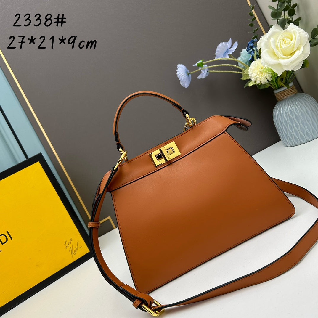 Elegant Brown Leather Women's Handbag - Classic Top Handle Satchel with Adjustable Crossbody Strap