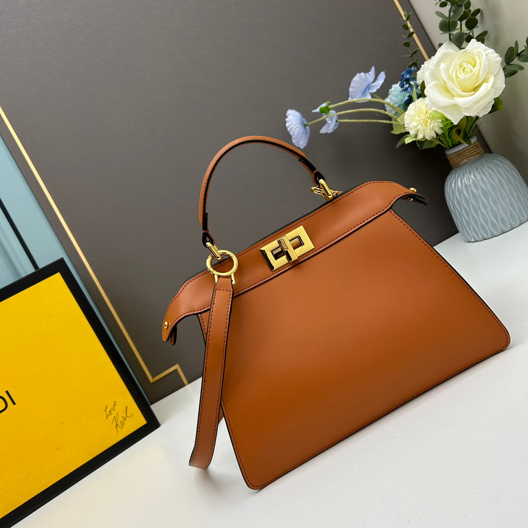 Elegant Brown Leather Women's Handbag - Classic Top Handle Satchel with Adjustable Crossbody Strap