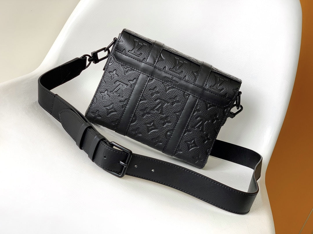 Louis Vuitton S-Lock Messenger Bag - Black Taurillon Monogram Leather