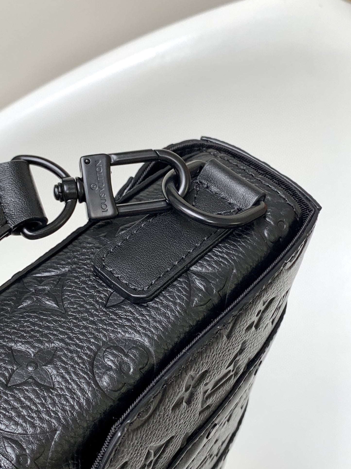 Louis Vuitton S-Lock Messenger Bag - Black Taurillon Monogram Leather