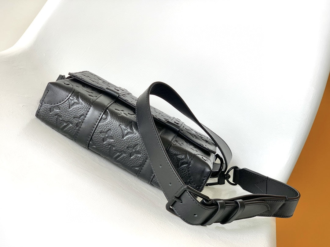 Louis Vuitton S-Lock Messenger Bag - Black Taurillon Monogram Leather