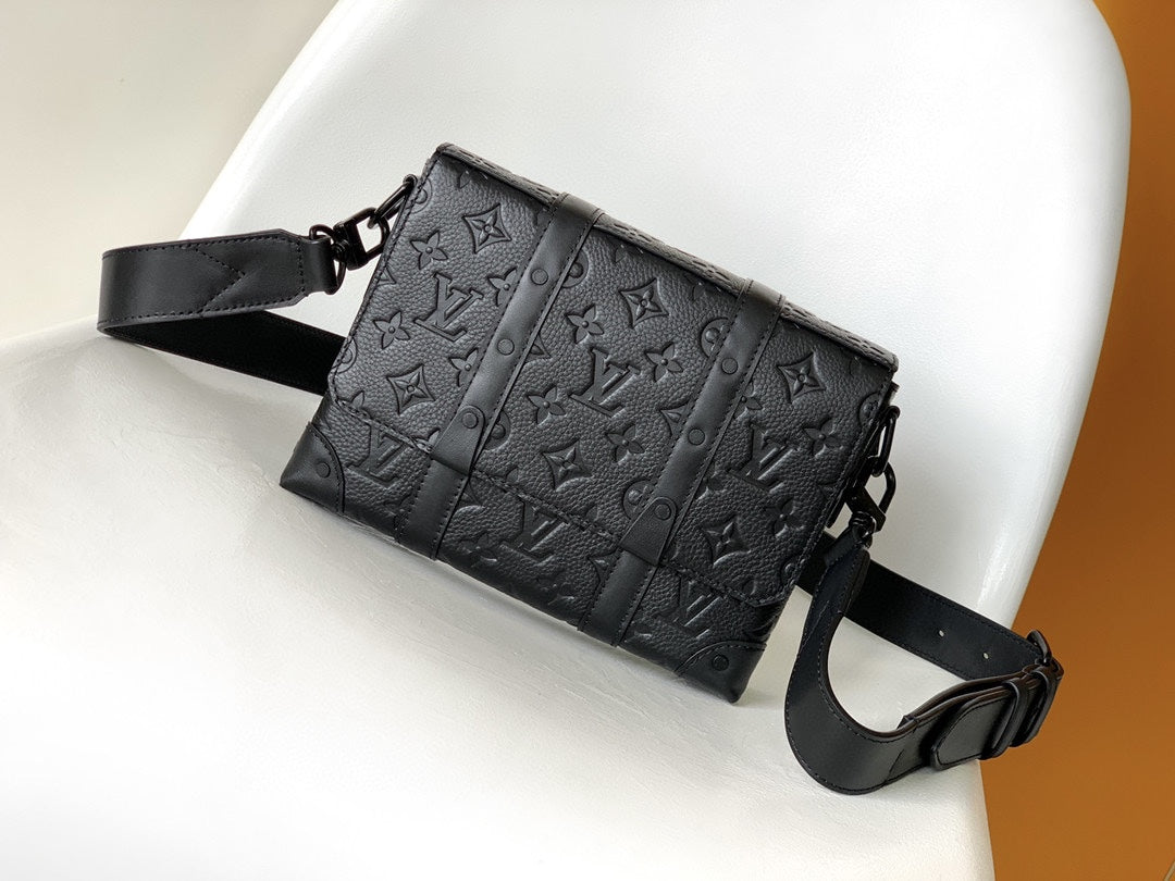 Louis Vuitton S-Lock Messenger Bag - Black Taurillon Monogram Leather