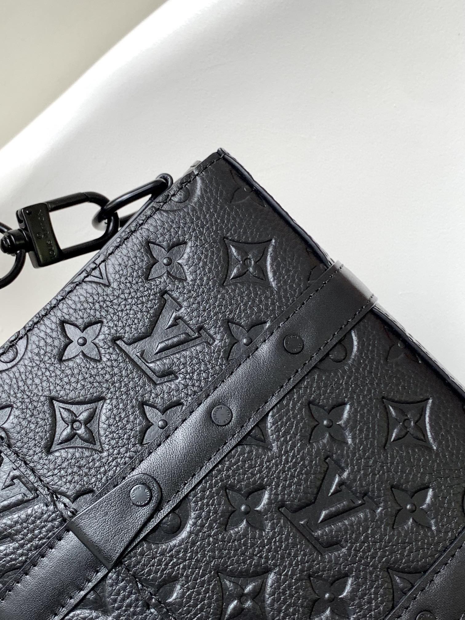 Louis Vuitton S-Lock Messenger Bag - Black Taurillon Monogram Leather