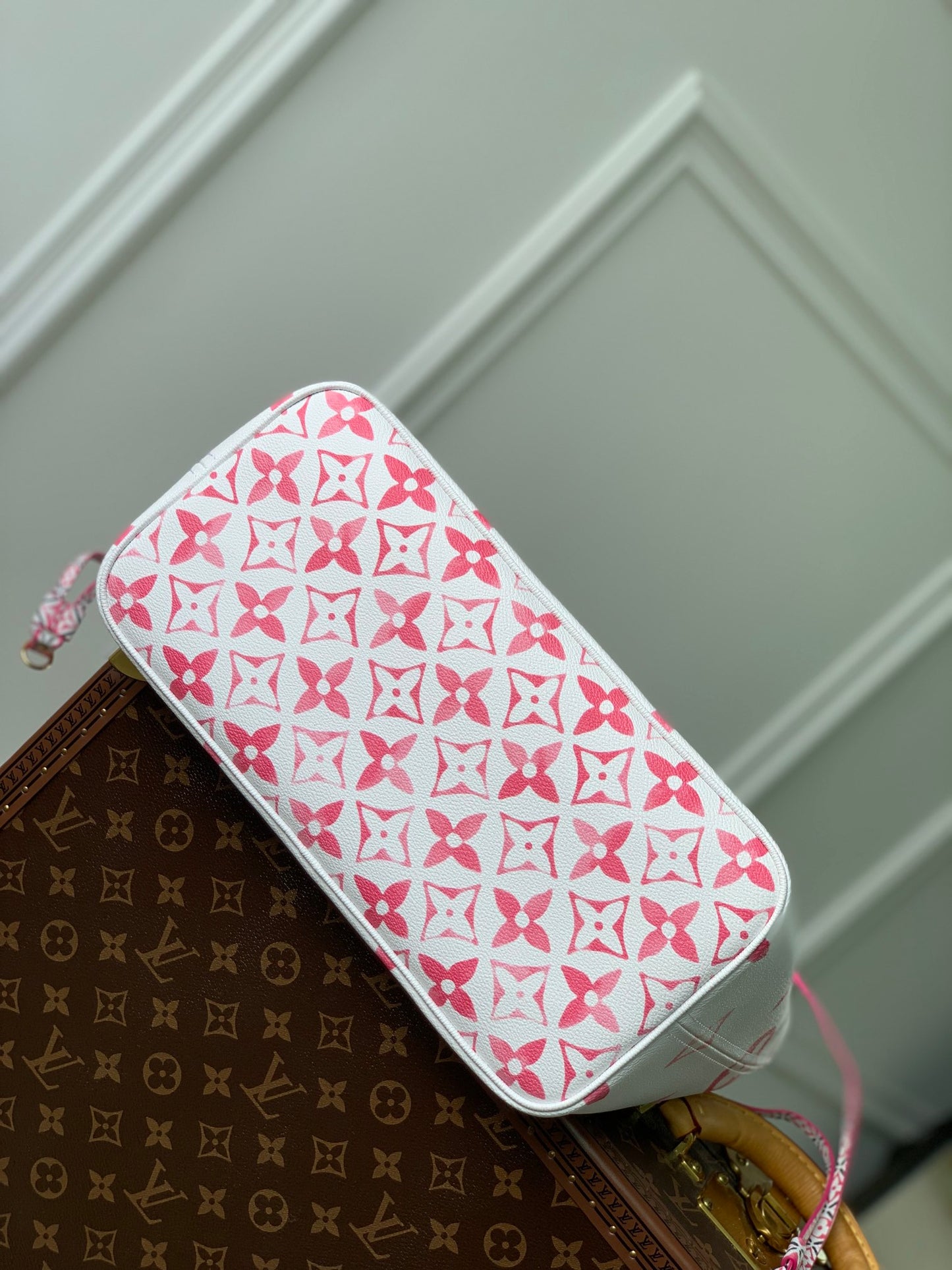 Louis Vuitton Neverfull MM By The Pool Monogram Empreinte Giant - Pink/White