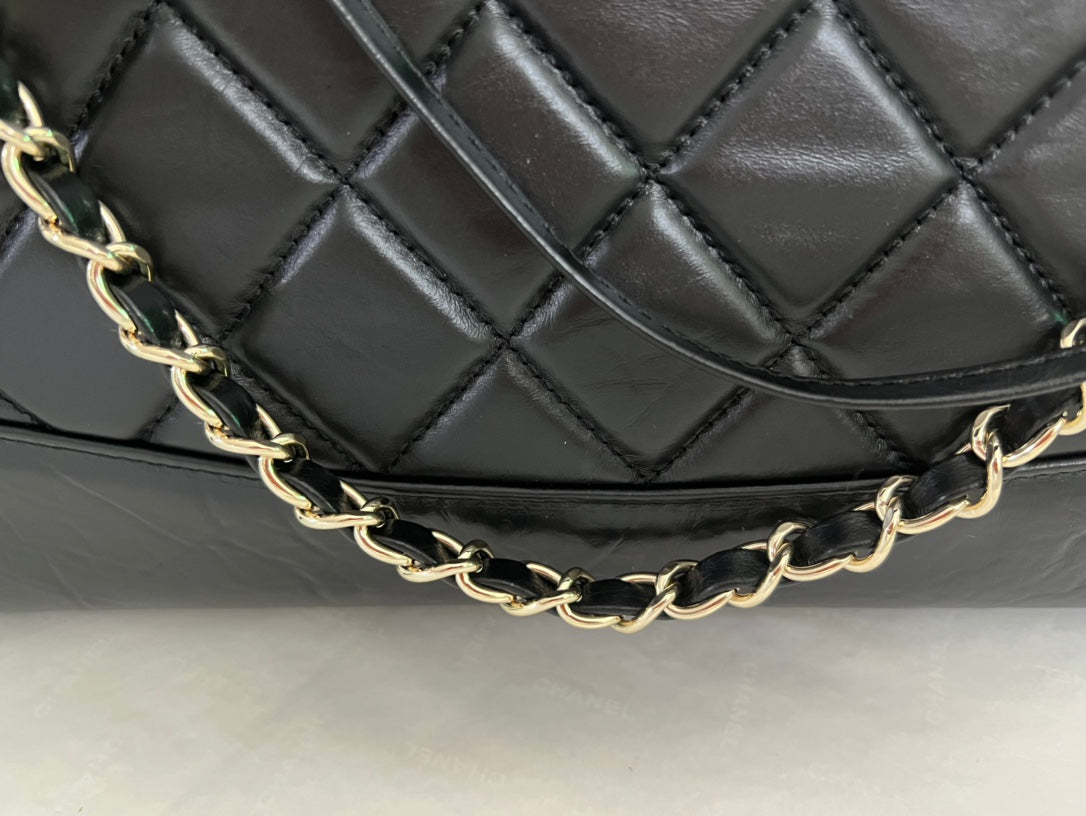 Chanel 31 Large Shopping Tote - Black Quilted Lambskin with Gold-Tone Hardware