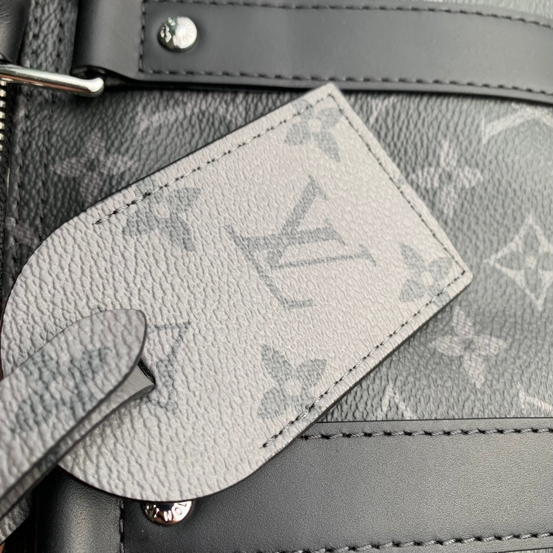 Louis Vuitton Keepall Bandoulière 45 Monogram Eclipse Canvas Travel Bag