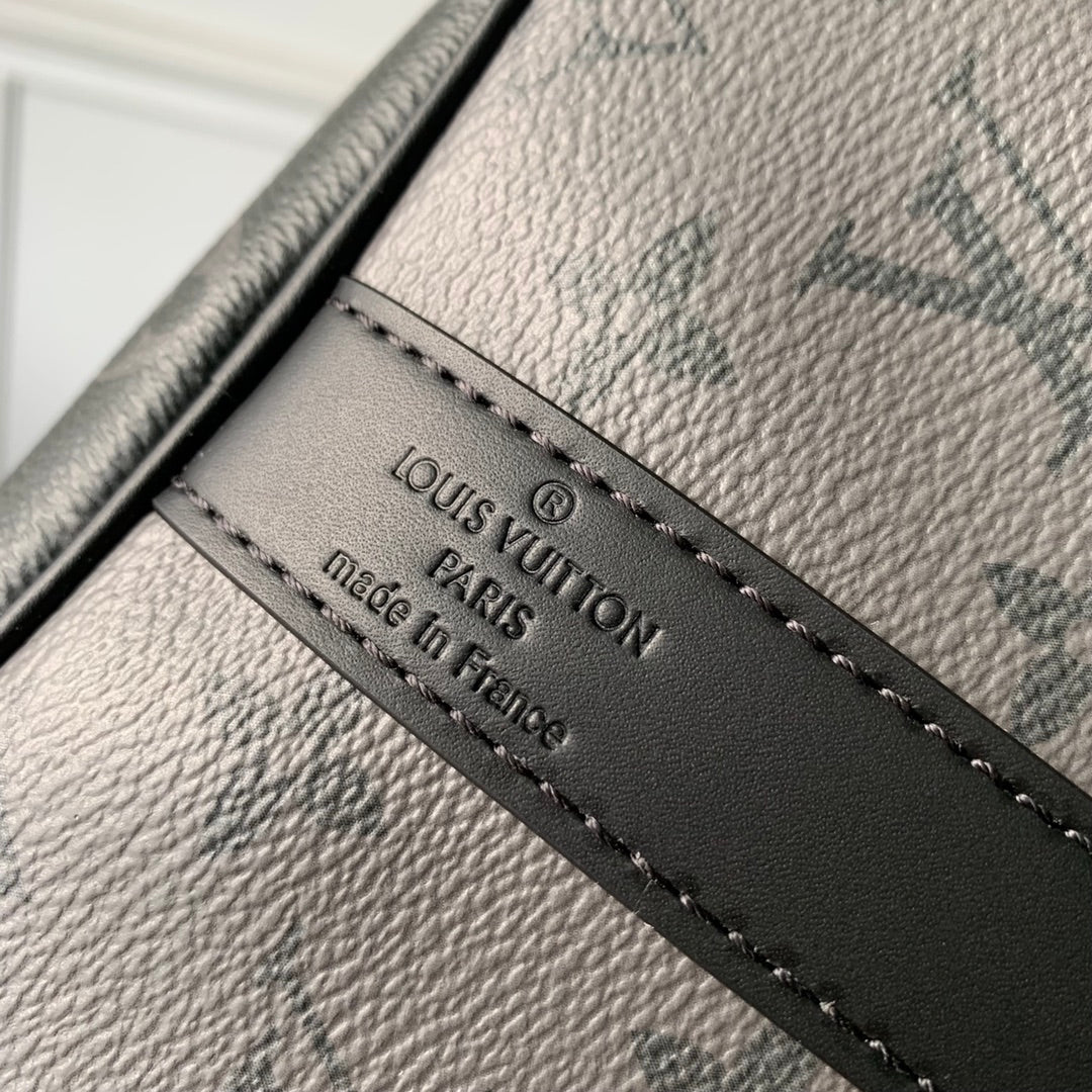 Louis Vuitton Keepall Bandoulière 45 Monogram Eclipse Canvas Travel Bag