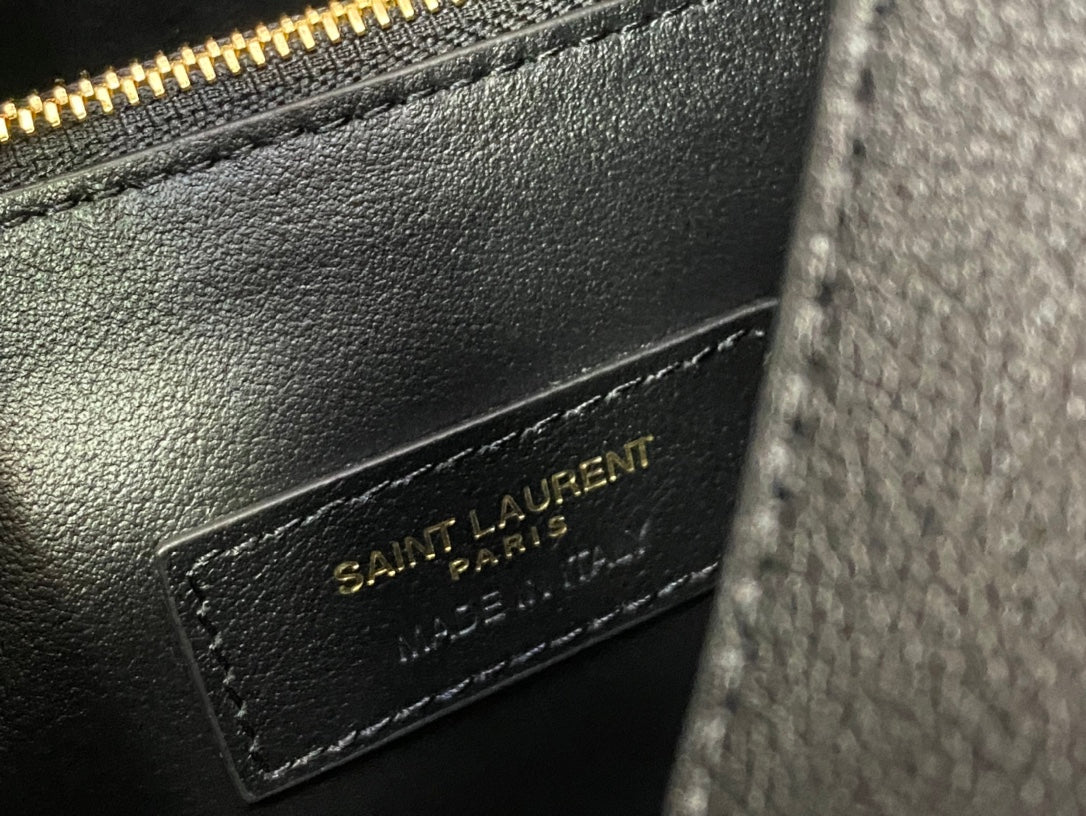 Saint Laurent Le 5 à 7 Small Leather Hobo Bag in Black