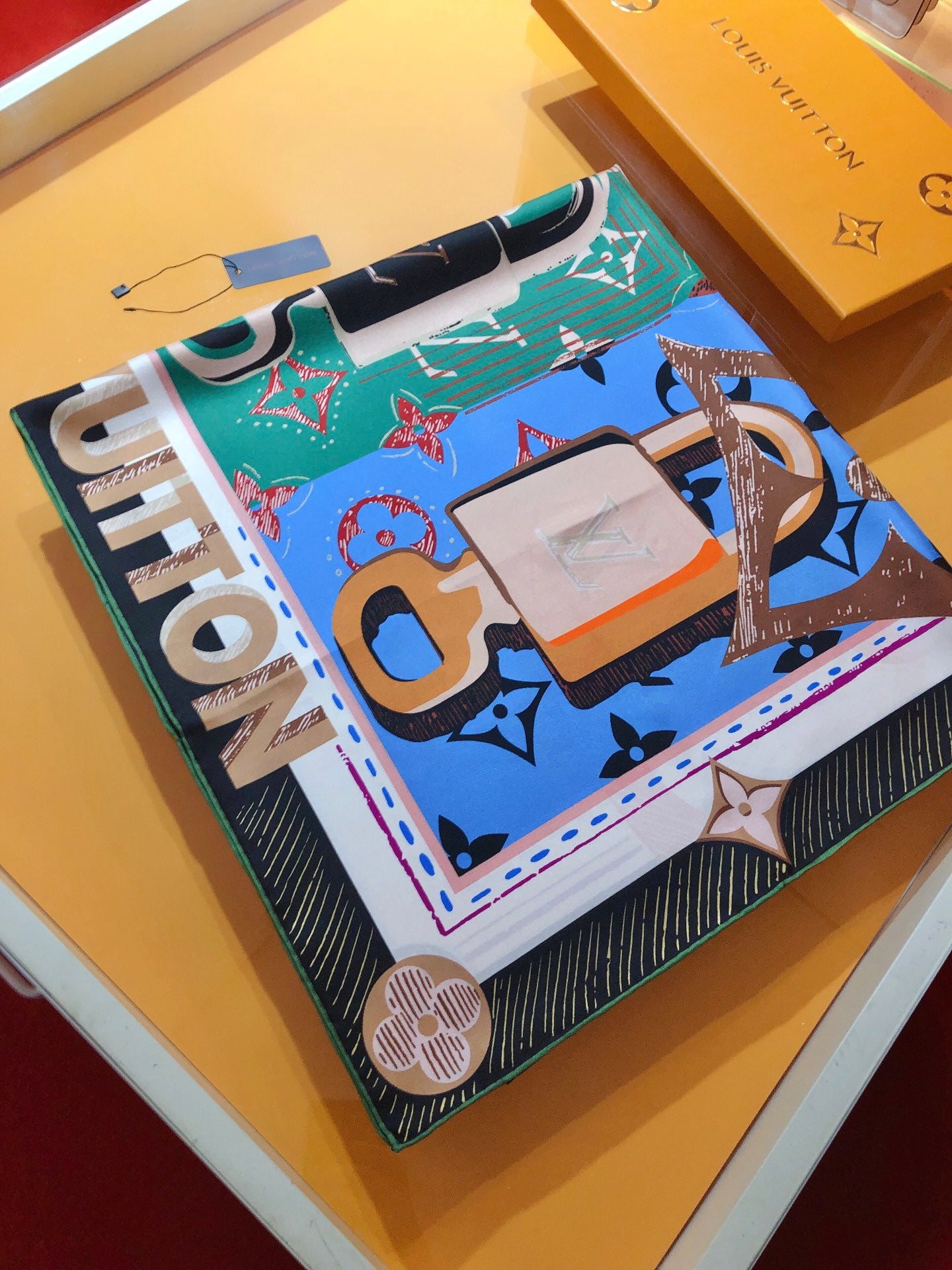 Louis Vuitton Inspired Pop Art Canvas Wall Decor - Hand-Painted Style Monogram and Padlock Design - Luxury Fashion Home Art
