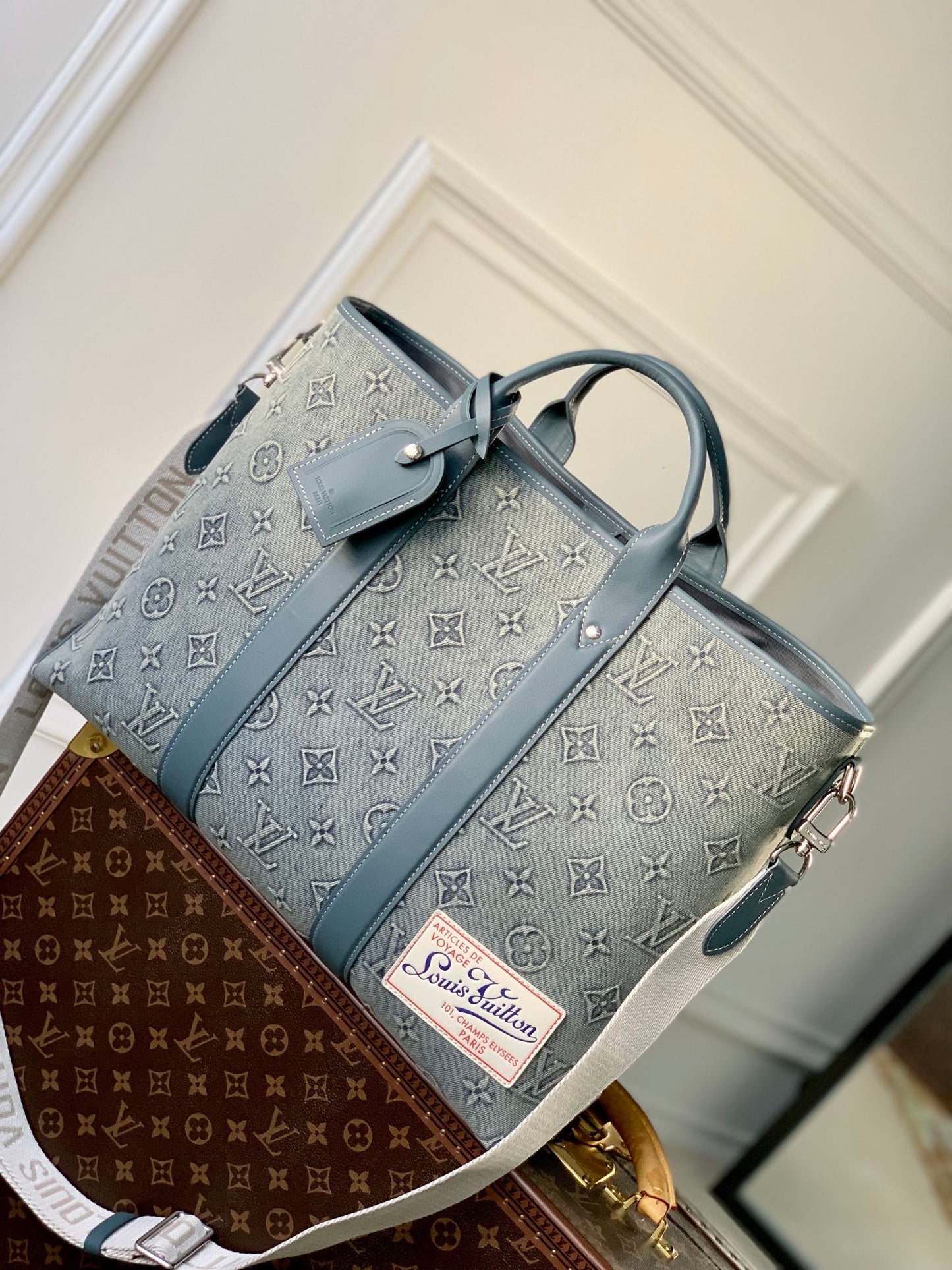 Louis Vuitton x Tyler, The Creator Monogram Craggy Slim Briefcase - Blue Denim