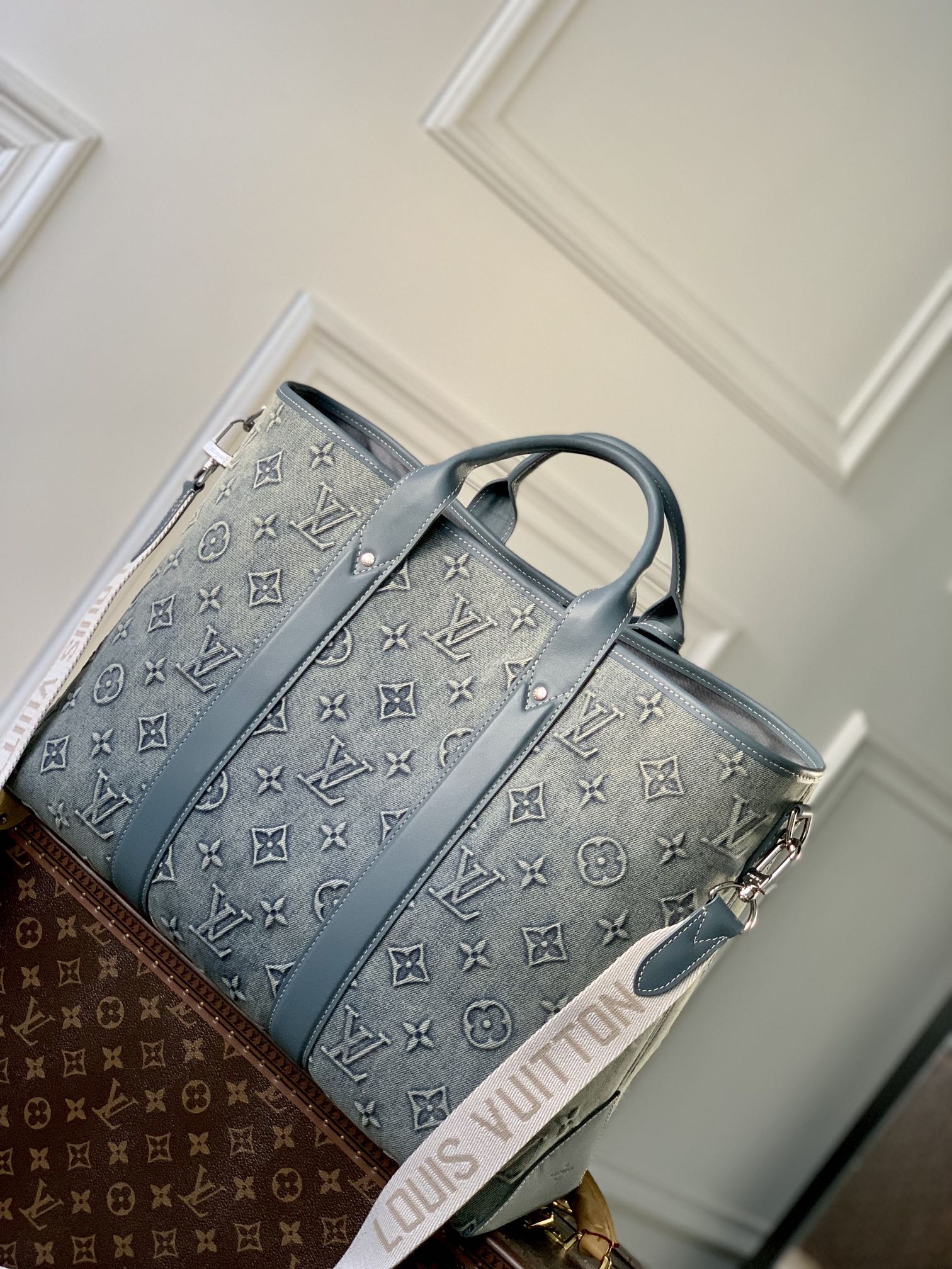 Louis Vuitton x Tyler, The Creator Monogram Craggy Slim Briefcase - Blue Denim
