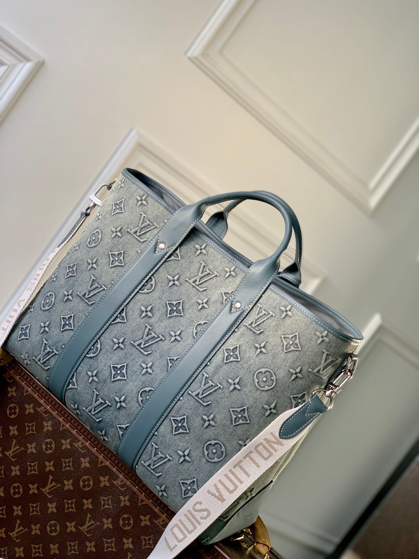 Louis Vuitton x Tyler, The Creator Monogram Craggy Slim Briefcase - Blue Denim