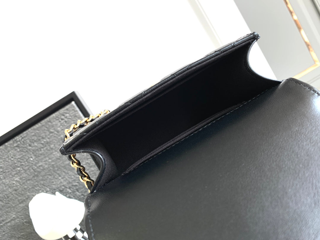 Chanel Quilted Leather Top Handle Bag - Black with Gold Hardware