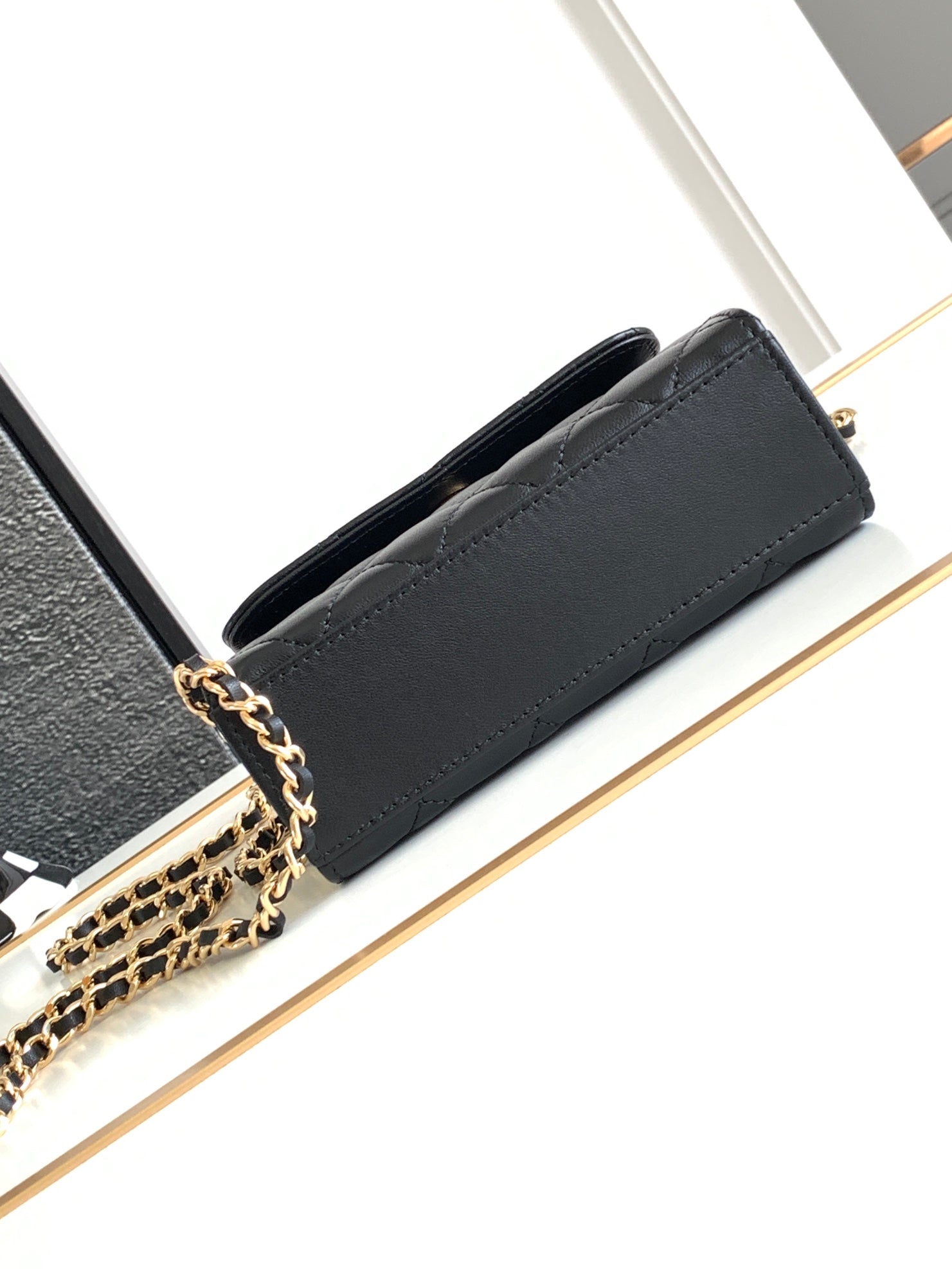 Chanel Quilted Leather Top Handle Bag - Black with Gold Hardware