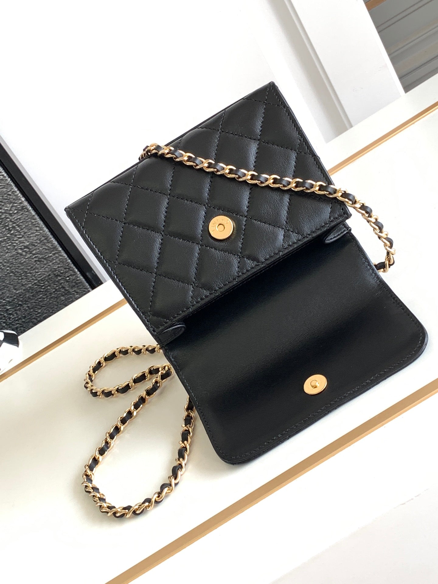 Chanel Quilted Leather Top Handle Bag - Black with Gold Hardware