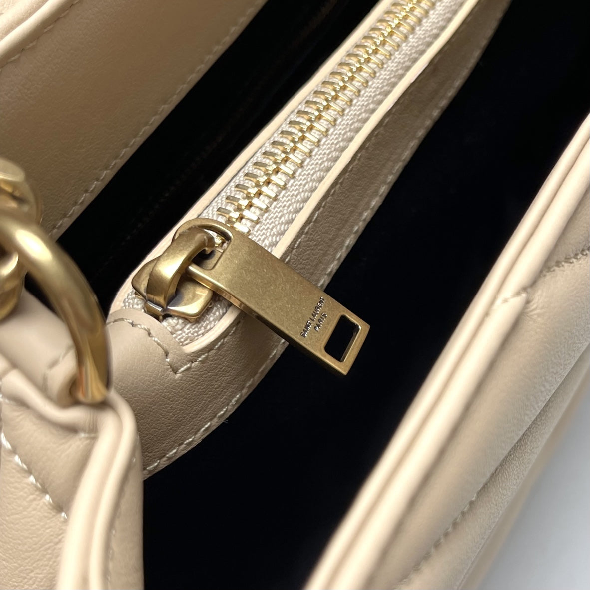 Saint Laurent Loulou Medium Quilted Leather Shoulder Bag - Dark Beige