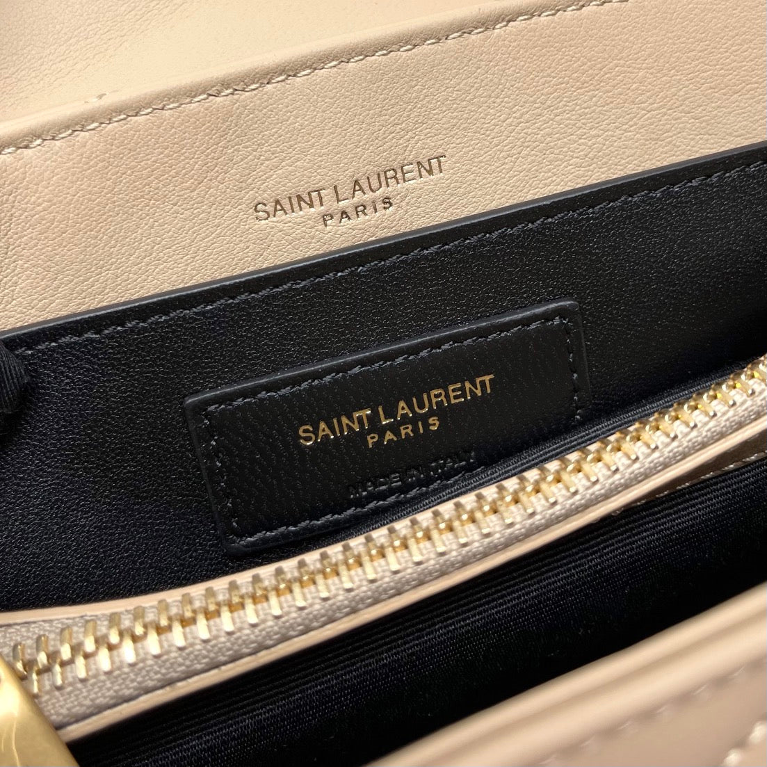 Saint Laurent Small LouLou Matelassé Quilted Leather Shoulder Bag - Dark Beige