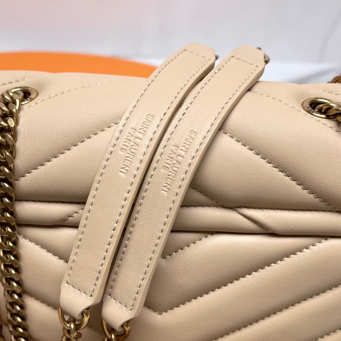 Saint Laurent Small LouLou Matelassé Quilted Leather Shoulder Bag - Dark Beige