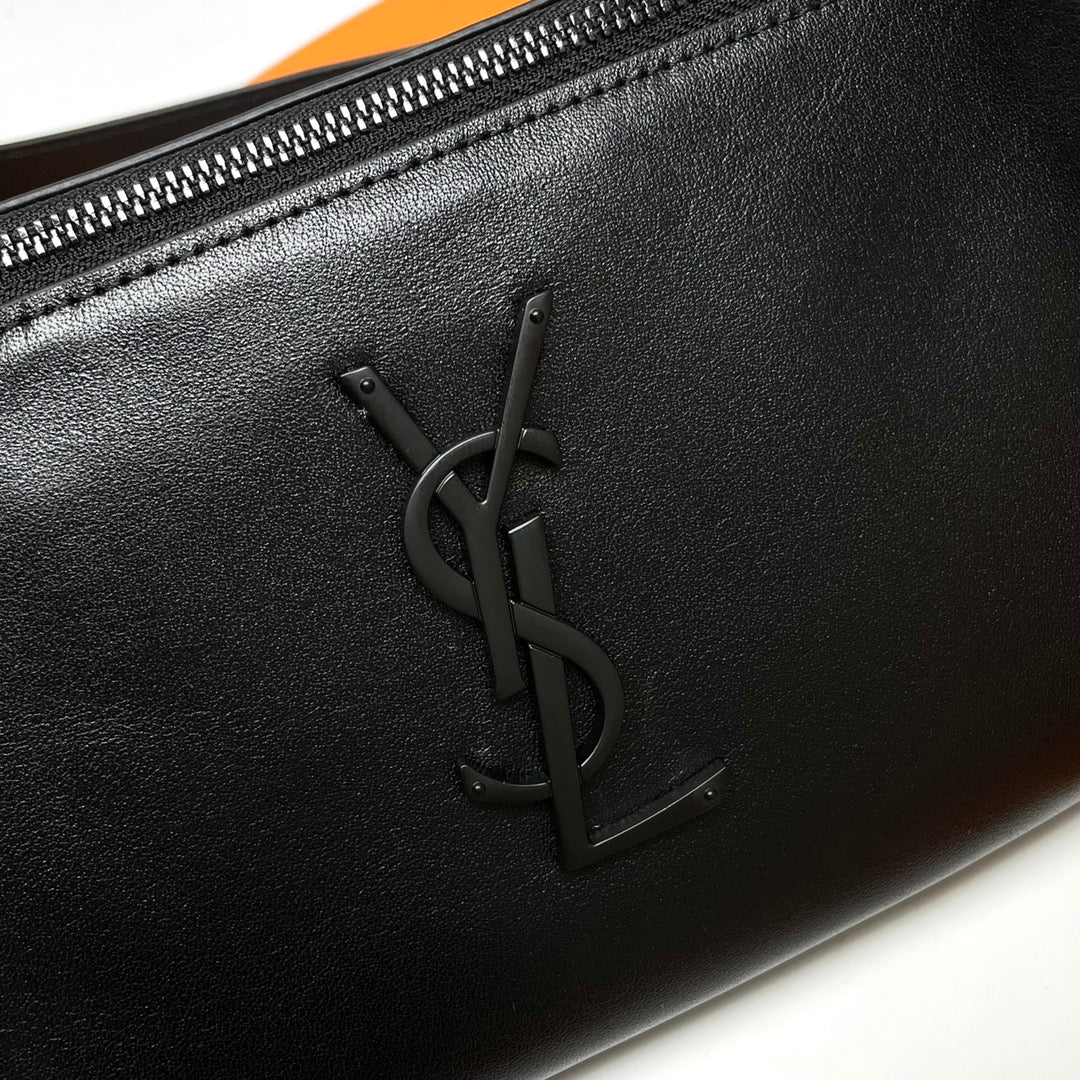 Saint Laurent Men's Black Leather Monogram Belt Bag