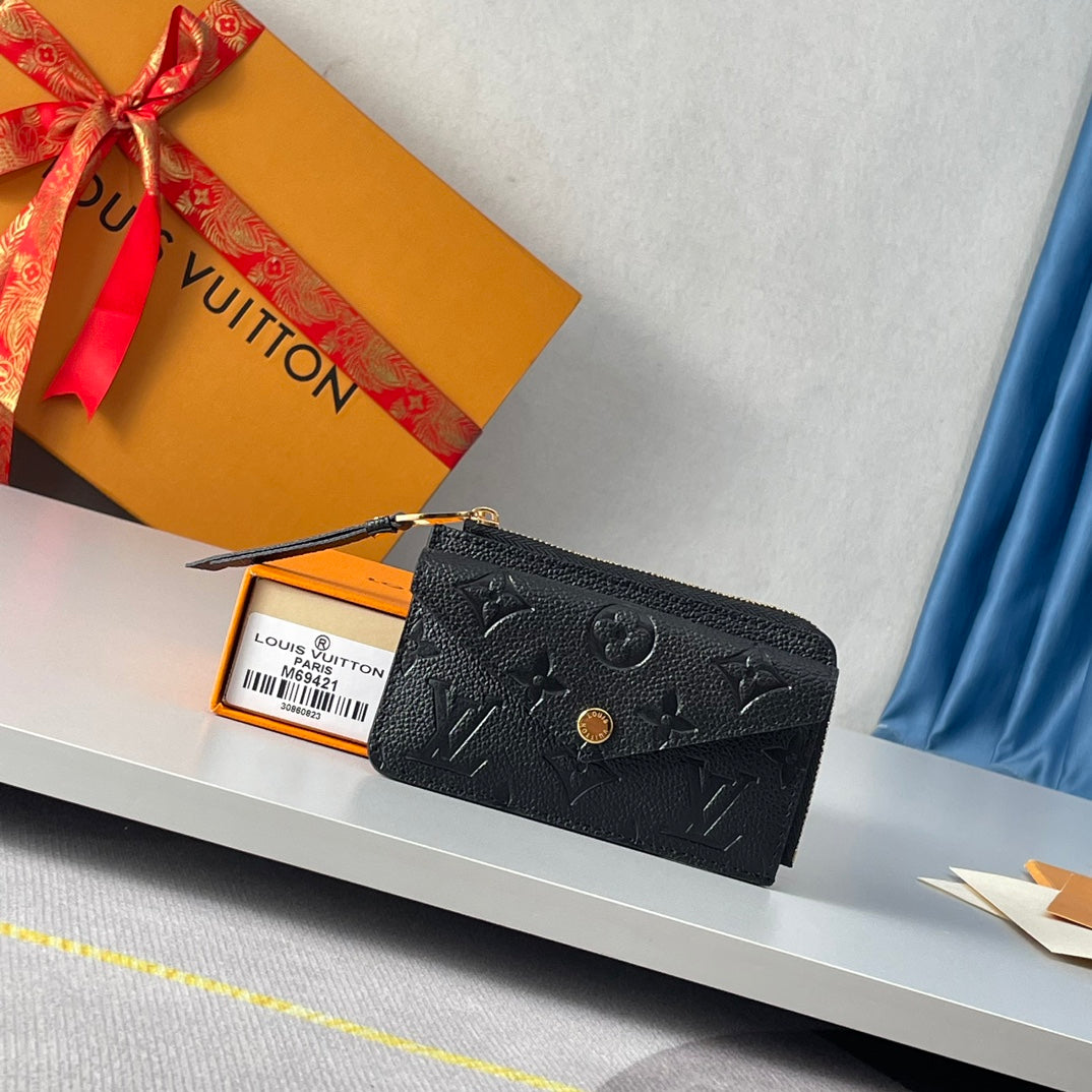 Louis Vuitton Recto Verso Card Holder Monogram Empreinte Leather Black
