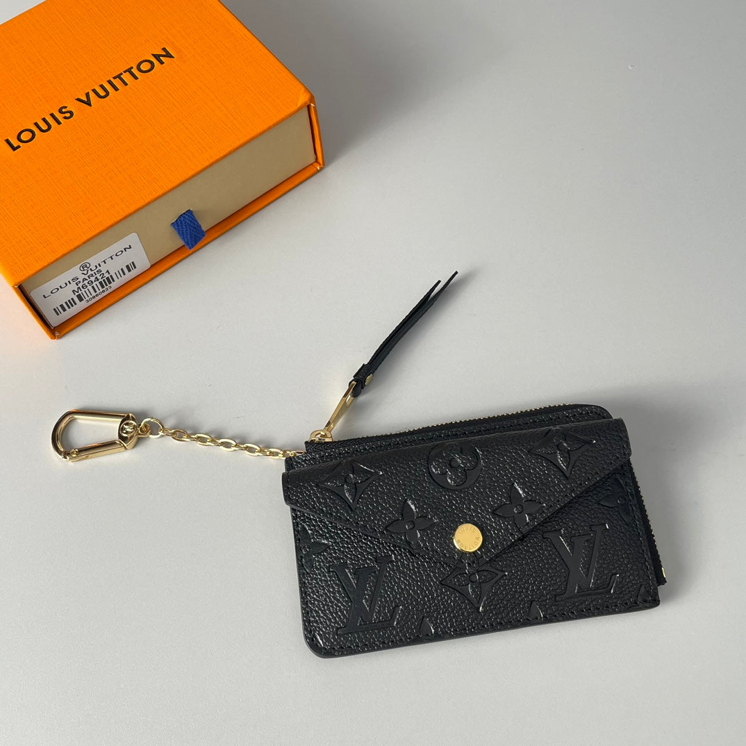 Louis Vuitton Recto Verso Card Holder Monogram Empreinte Leather Black