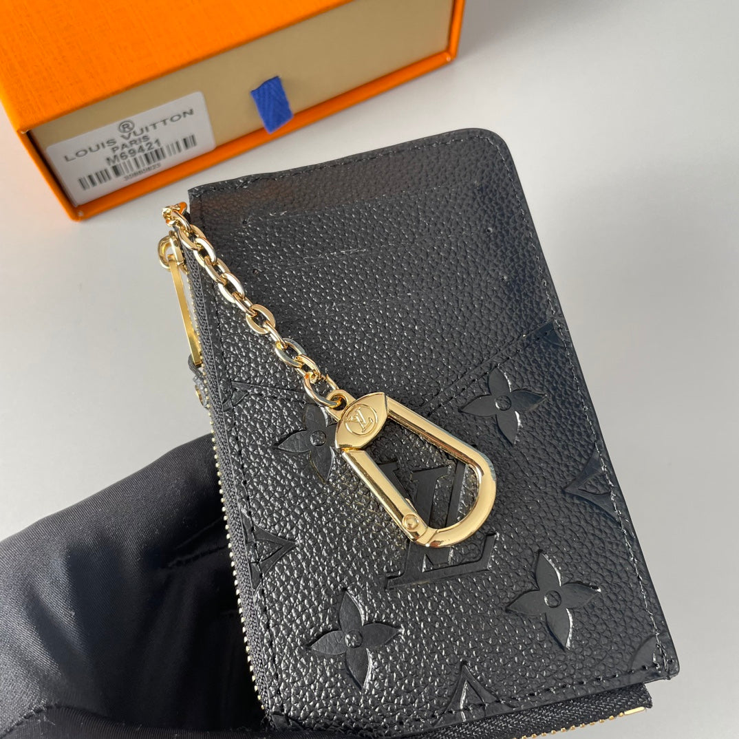 Louis Vuitton Recto Verso Card Holder Monogram Empreinte Leather Black