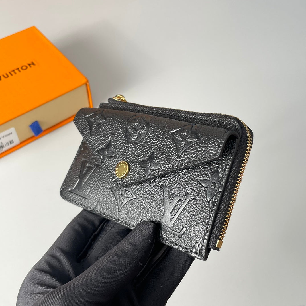 Louis Vuitton Recto Verso Card Holder Monogram Empreinte Leather Black