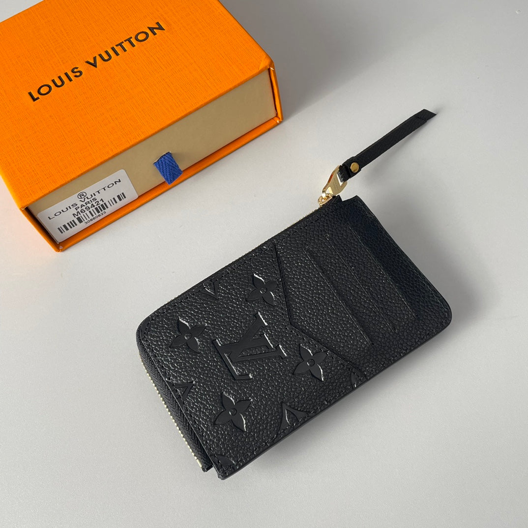 Louis Vuitton Recto Verso Card Holder Monogram Empreinte Leather Black
