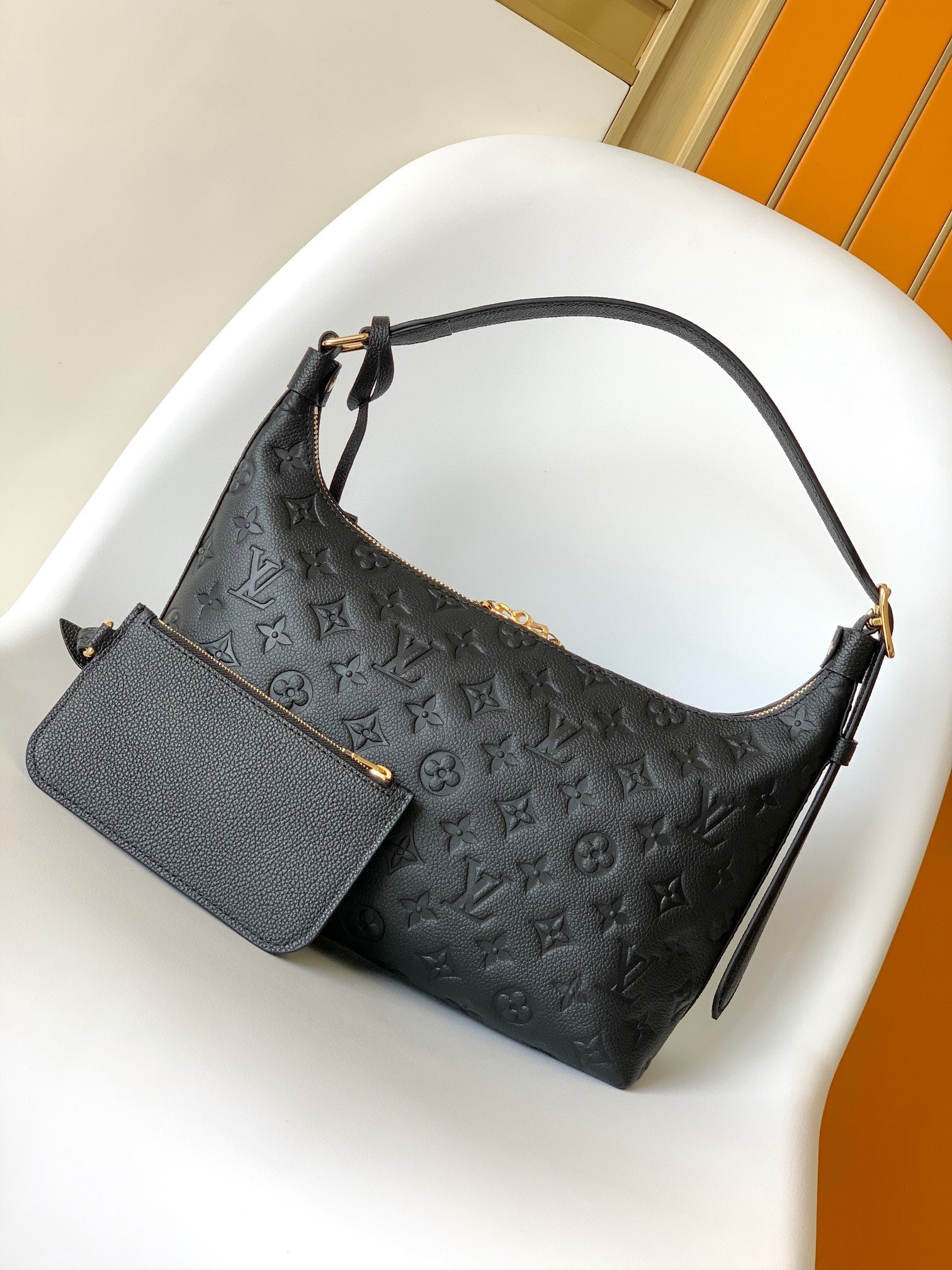 Louis Vuitton Bagatelle Monogram Empreinte Leather Shoulder Bag - Noir Black