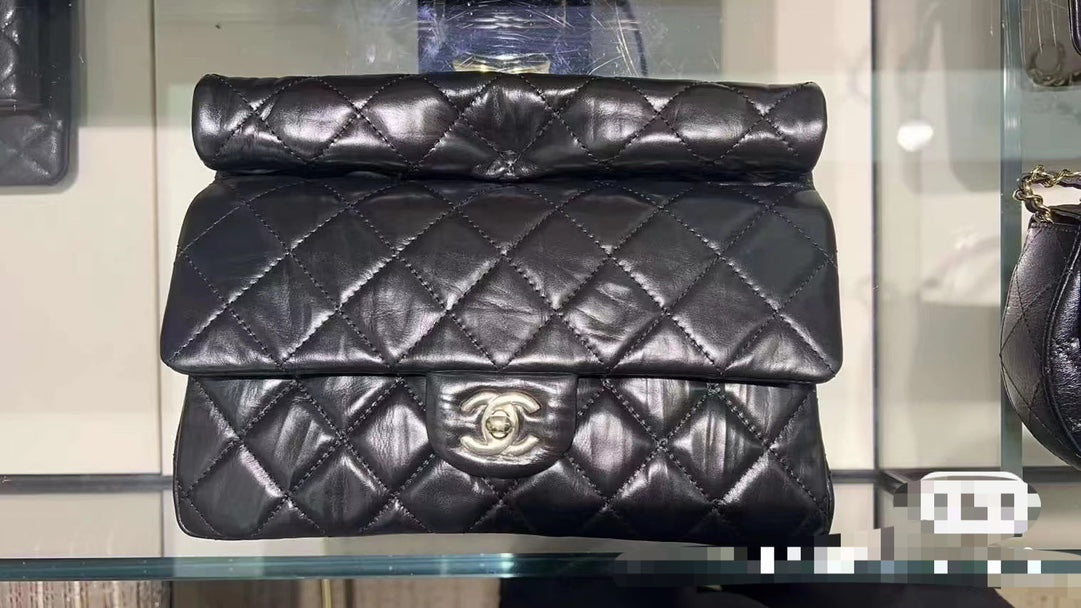 Chanel Classic Flap Bag Black Quilted Lambskin Gold Hardware