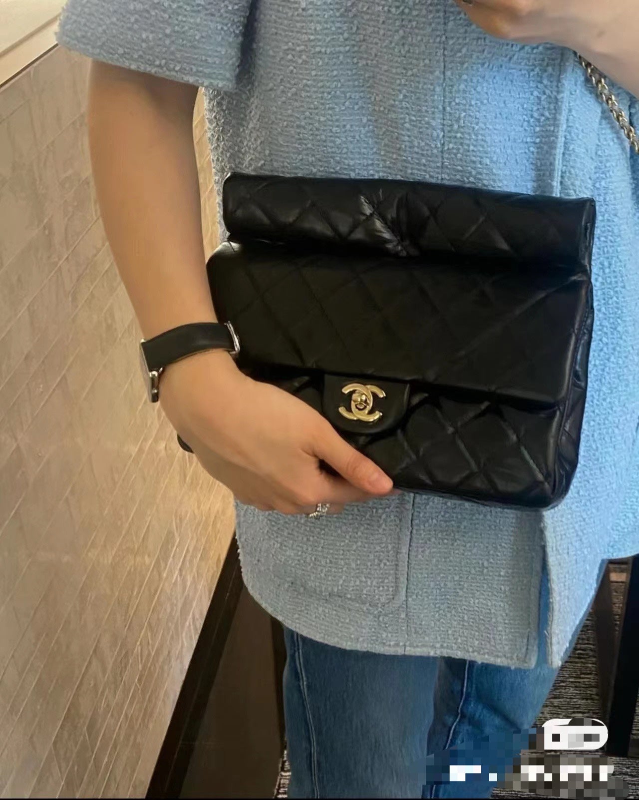 Chanel Classic Flap Bag Black Quilted Lambskin Gold Hardware