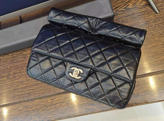 Chanel Classic Flap Bag Black Quilted Lambskin Gold Hardware