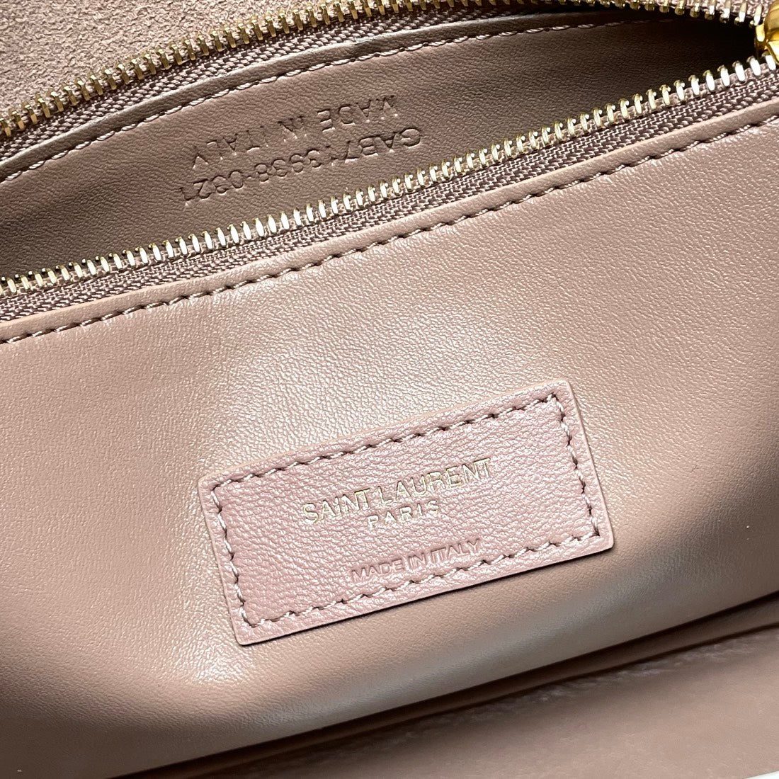 Saint Laurent Le 5 à 7 Large Hobo Bag in Smooth Leather - Beige