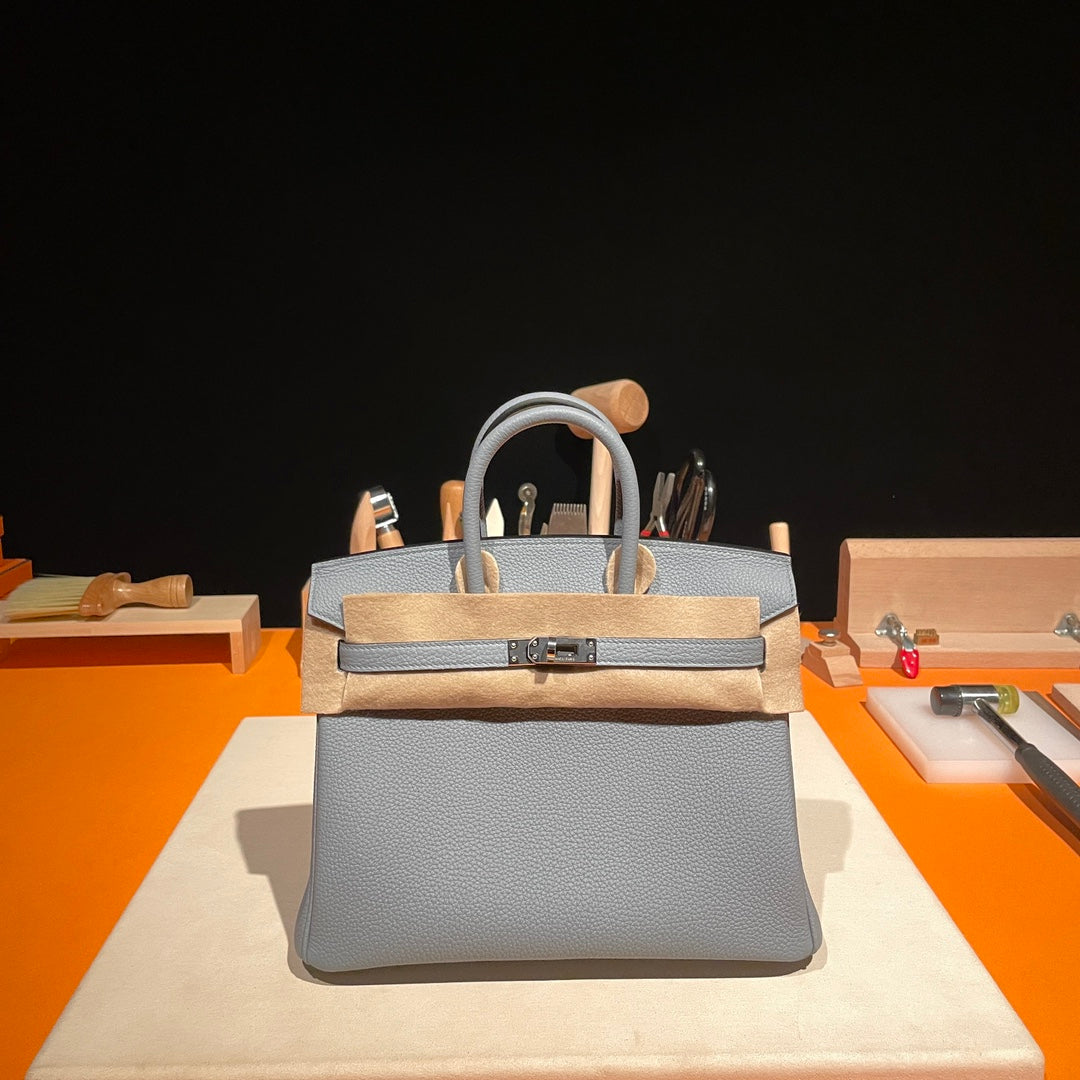 Hermes Birkin 30 Handbag in Pale Blue Togo Leather with Palladium Hardware