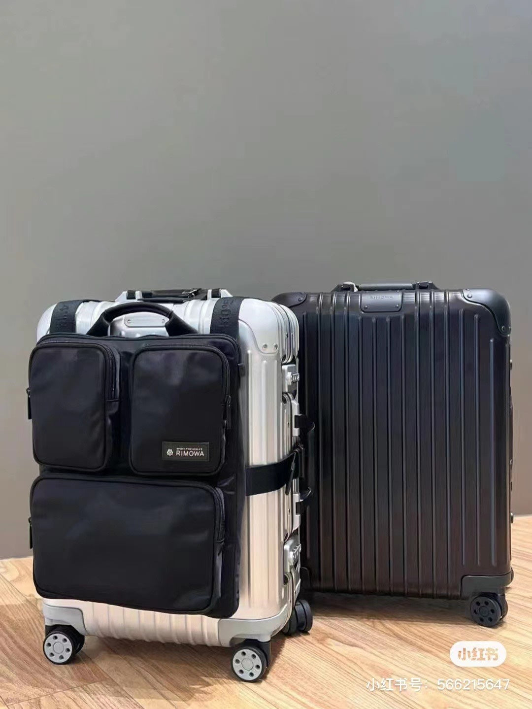 Black Nylon Luggage Strap-On Organizer Bag for Travel Suitcase