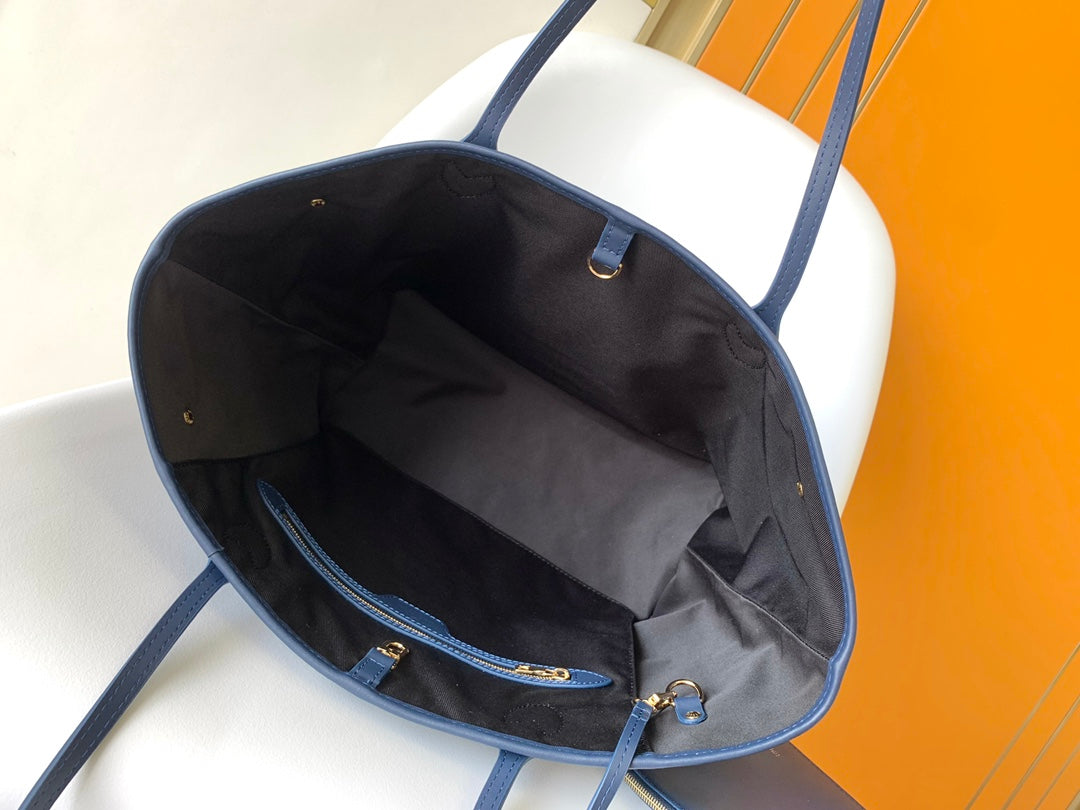 Louis Vuitton Neverfull MM Monogram Jacquard Denim Tote Bag - Blue