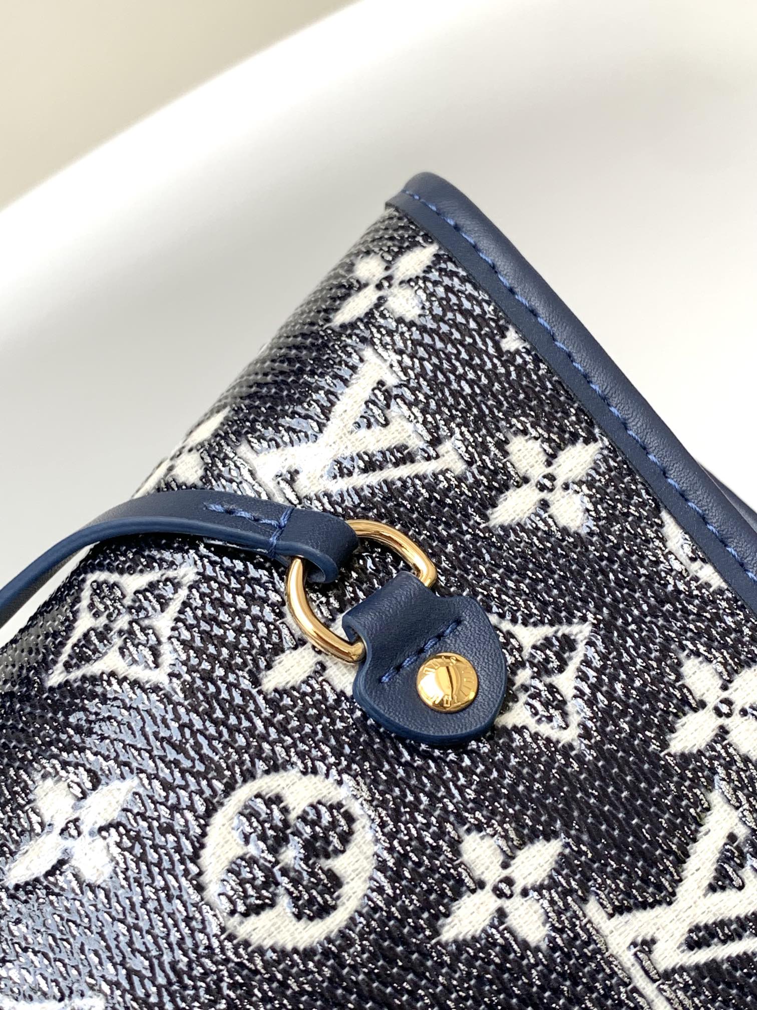 Louis Vuitton Neverfull MM Monogram Jacquard Denim Tote Bag - Blue