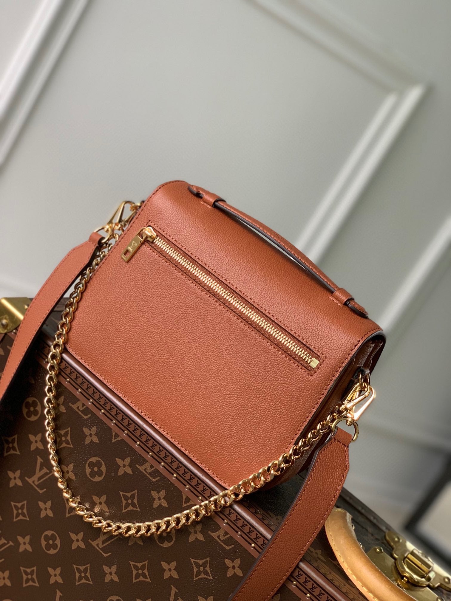 Louis Vuitton Lockme Tender Cognac Grained Calfskin Leather Crossbody Bag