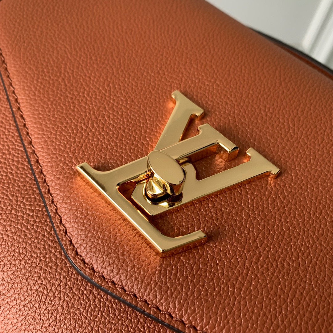 Louis Vuitton Lockme Tender Cognac Grained Calfskin Leather Crossbody Bag