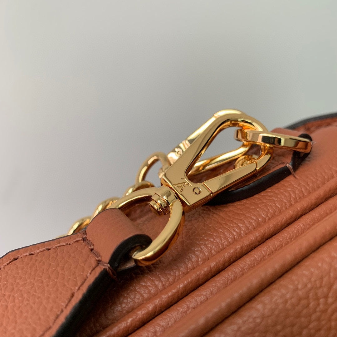 Louis Vuitton Lockme Tender Cognac Grained Calfskin Leather Crossbody Bag