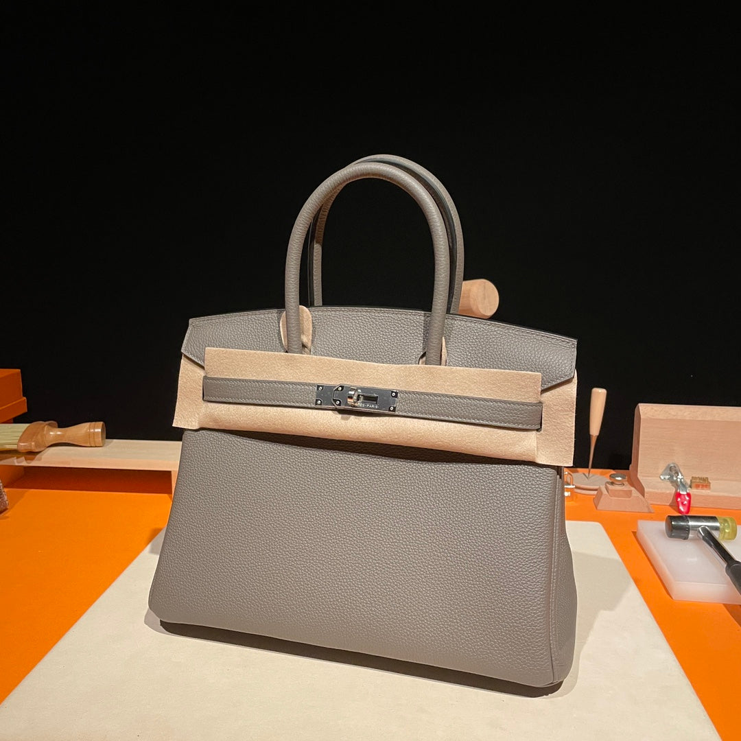 Hermès Birkin 25 Handbag in Etoupe Grey Togo Leather with Palladium Hardware