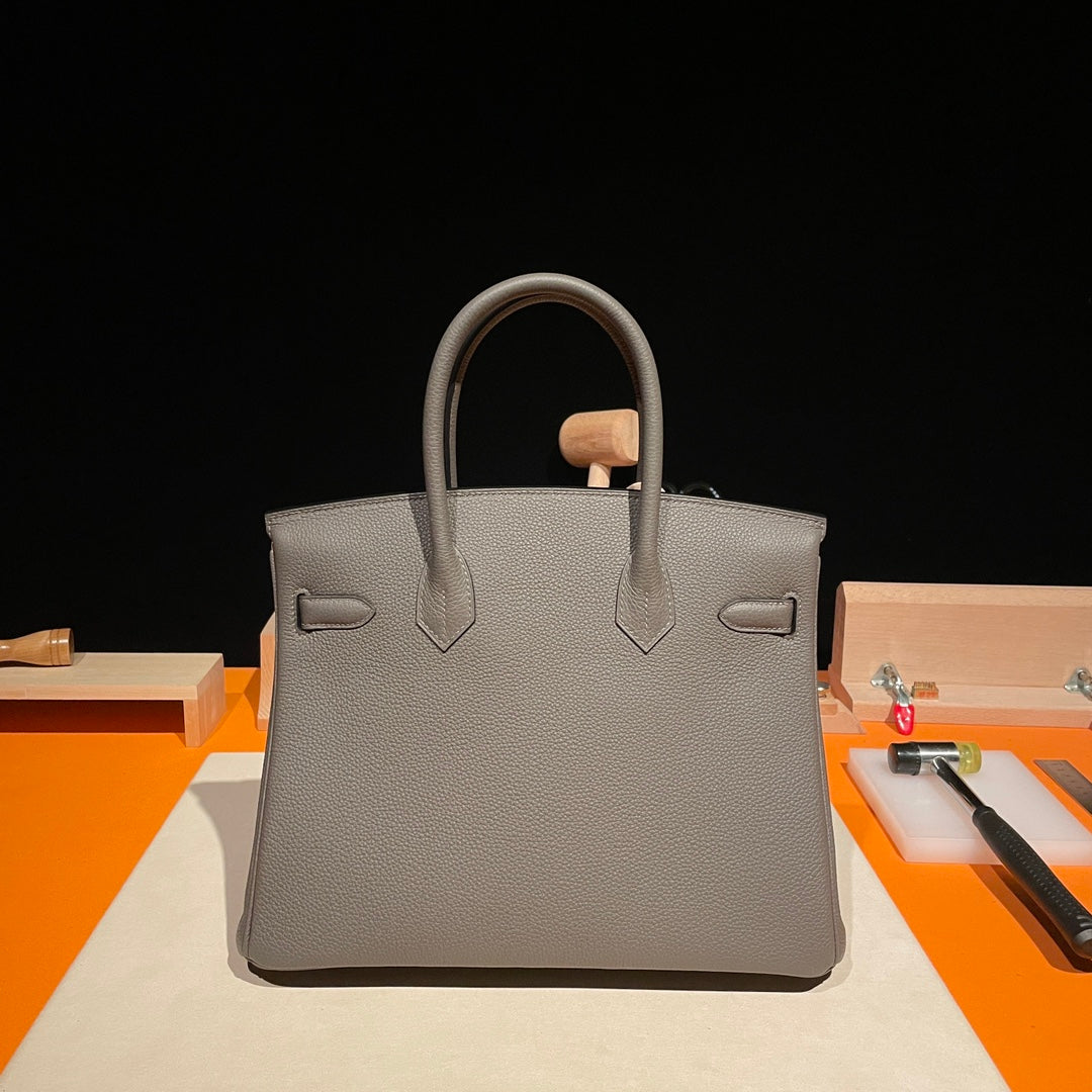 Hermès Birkin 25 Handbag in Etoupe Grey Togo Leather with Palladium Hardware