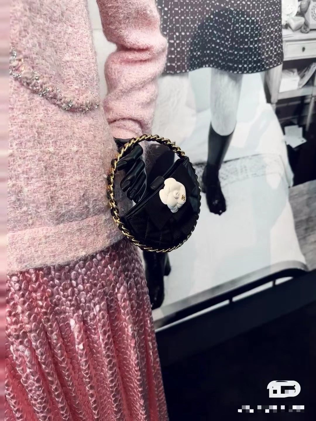 Chanel Small Round Camellia Handbag - Quilted Black Lambskin