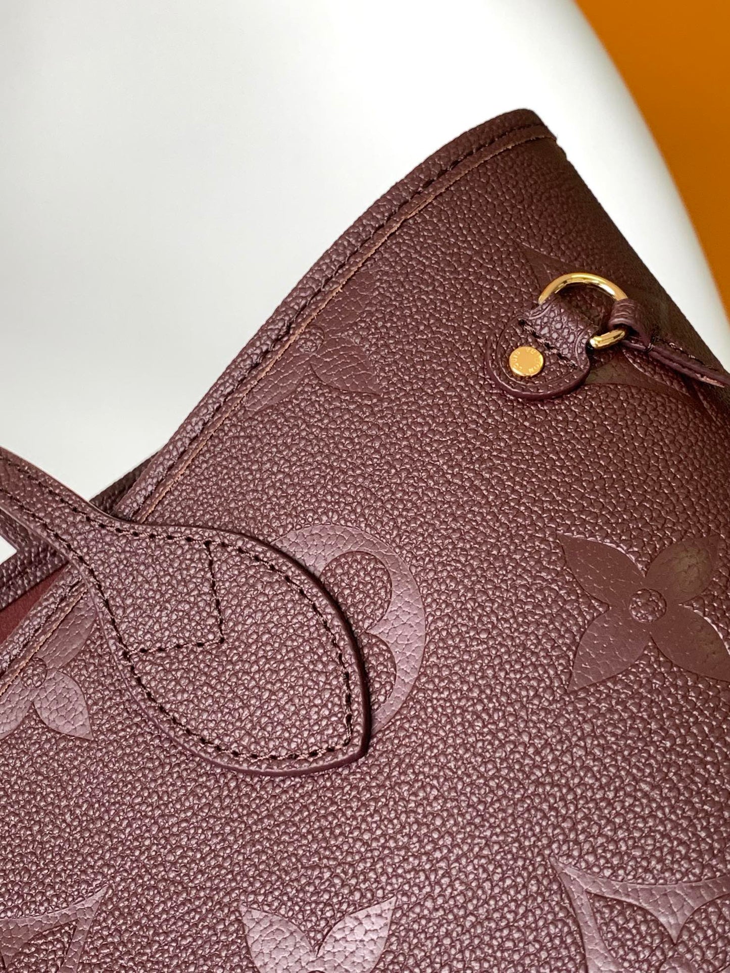 Louis Vuitton Neverfull MM Monogram Empreinte Leather Tote Bag - Burgundy