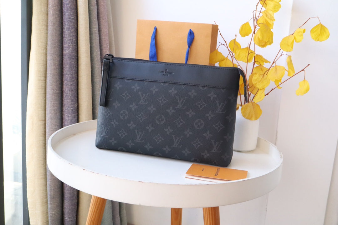 Louis Vuitton Monogram Eclipse Pochette Discovery Clutch Bag