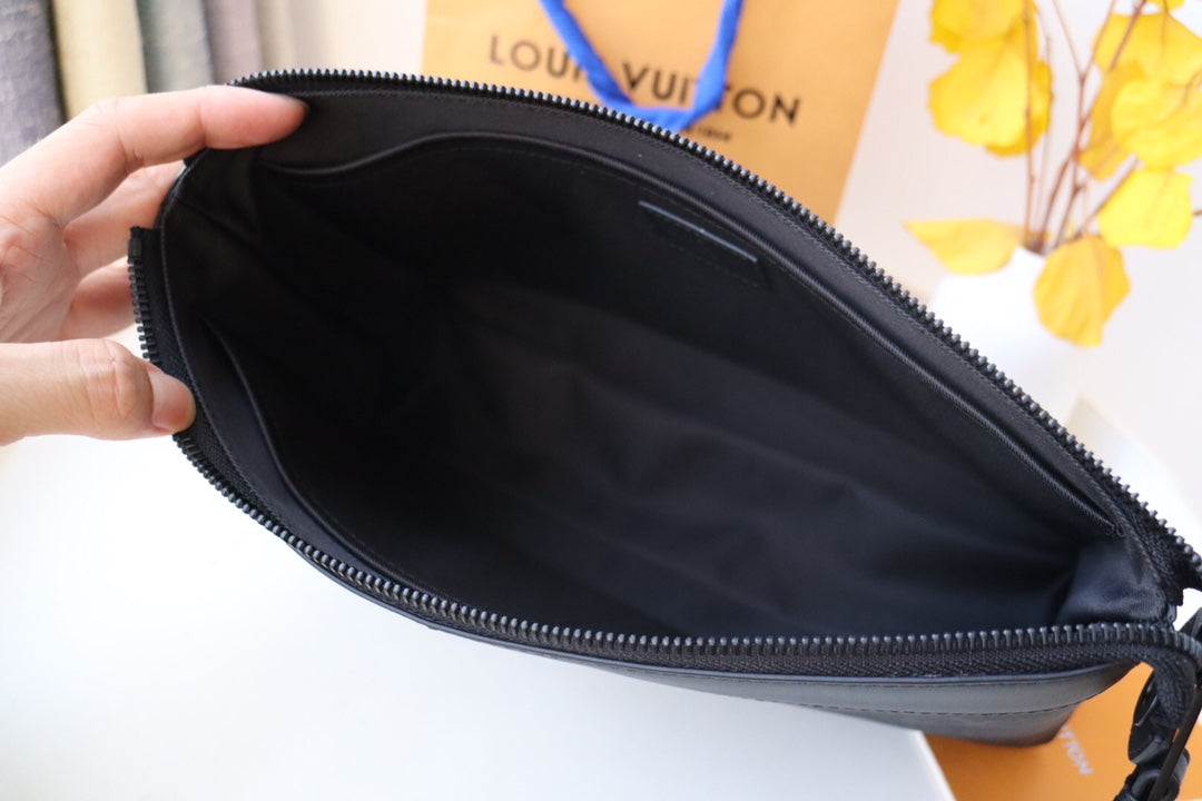 Louis Vuitton Monogram Eclipse Pochette Discovery Clutch Bag