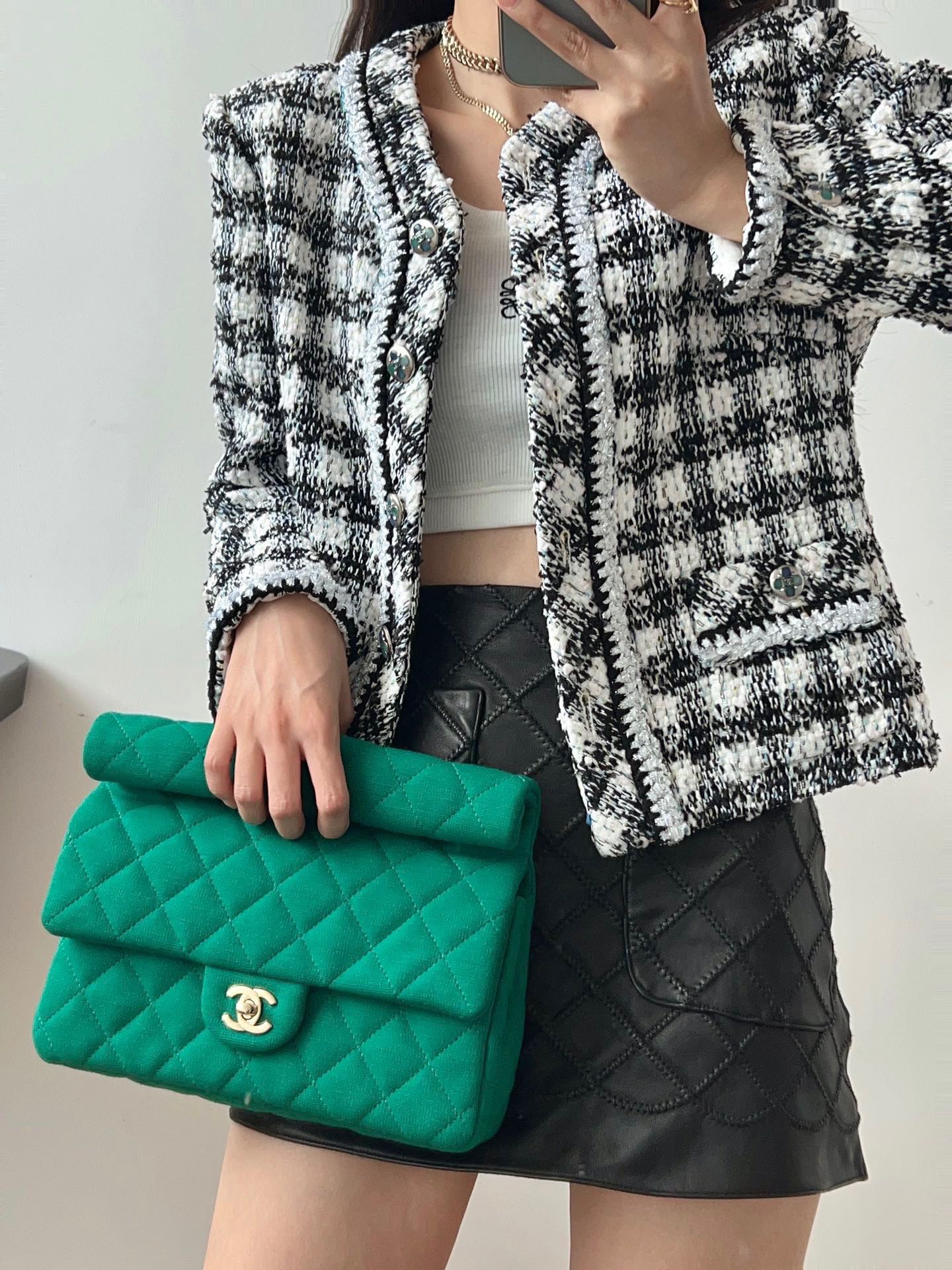 Chanel Classic Quilted Flap Bag - Emerald Green Velvet with Gold-Tone Hardware
