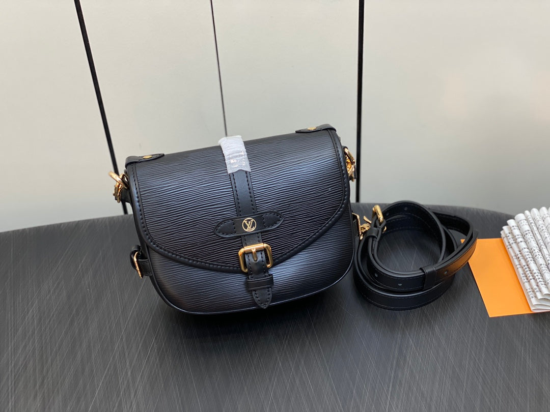 Louis Vuitton Saumur BB Monogram Empreinte Leather Handbag - Black